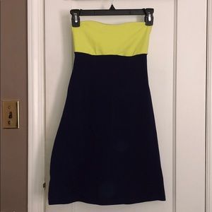 Susana Monaco Neon Green / Navy Mini  Dress!